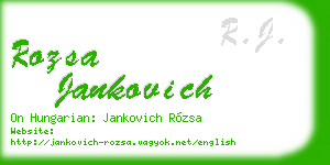 rozsa jankovich business card
